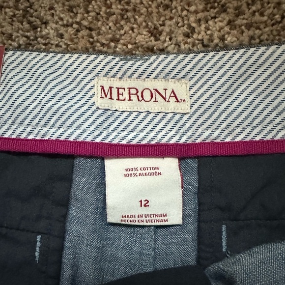 Merona Blue Bermuda Shorts Relaxed Fit-Cotton NWT - Picture 2 of 7